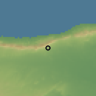 Shaded relief of the 55 km around Görneç, drawn from the GMTED2010 grid