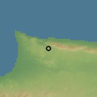Shaded relief of the 55 km around Hisarköy, drawn from the GMTED2010 grid