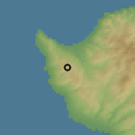 Shaded relief of the 55 km around Ineia, drawn from the GMTED2010 grid