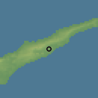 Shaded relief of the 55 km around Kaleburnu, drawn from the GMTED2010 grid