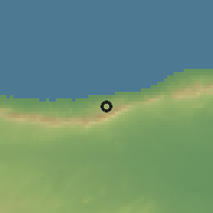 Shaded relief of the 55 km around Karaağaç, drawn from the GMTED2010 grid