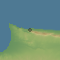 Shaded relief of the 55 km around Karşiyaka, drawn from the GMTED2010 grid