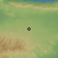 Shaded relief of the 55 km around Kato Deftera, drawn from the GMTED2010 grid
