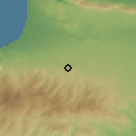 Shaded relief of the 55 km around Kato Moni, drawn from the GMTED2010 grid