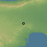 Shaded relief of the 55 km around Kırıkkale, drawn from the GMTED2010 grid