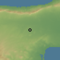 Shaded relief of the 55 km around Kırklar, drawn from the GMTED2010 grid