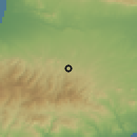 Shaded relief of the 55 km around Klirou, drawn from the GMTED2010 grid