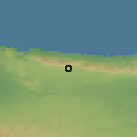 Shaded relief of the 55 km around Kömürcü, drawn from the GMTED2010 grid