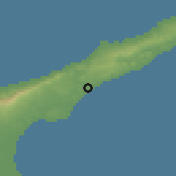 Shaded relief of the 55 km around Kumyalı, drawn from the GMTED2010 grid
