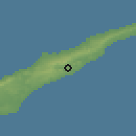 Shaded relief of the 55 km around Kuruova, drawn from the GMTED2010 grid