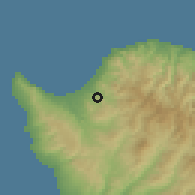 Shaded relief of the 55 km around Kynousa, drawn from the GMTED2010 grid