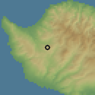 Shaded relief of the 55 km around Lasa, drawn from the GMTED2010 grid