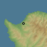 Shaded relief of the 55 km around Makounta, drawn from the GMTED2010 grid