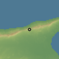 Shaded relief of the 55 km around Mallidağ, drawn from the GMTED2010 grid