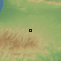 Shaded relief of the 55 km around Malounta, drawn from the GMTED2010 grid