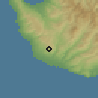Shaded relief of the 55 km around Marathounta, drawn from the GMTED2010 grid
