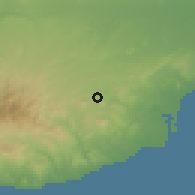 Shaded relief of the 55 km around Mosfiloti, drawn from the GMTED2010 grid