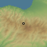 Shaded relief of the 55 km around Moutoullas, drawn from the GMTED2010 grid