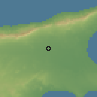 Shaded relief of the 55 km around Nergisli, drawn from the GMTED2010 grid