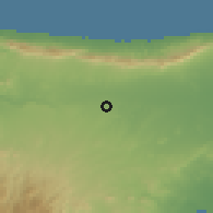 Shaded relief of the 55 km around Nicosia, drawn from the GMTED2010 grid