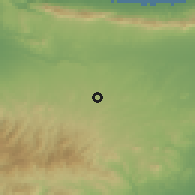 Shaded relief of the 55 km around Pano Deftera, drawn from the GMTED2010 grid