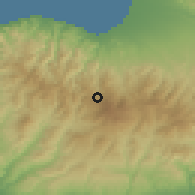 Shaded relief of the 55 km around Pedoulas, drawn from the GMTED2010 grid