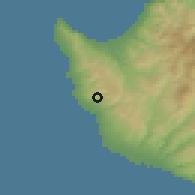 Shaded relief of the 55 km around Pegeia, drawn from the GMTED2010 grid