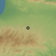 Shaded relief of the 55 km around Agrokipia, drawn from the GMTED2010 grid