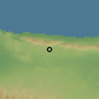 Shaded relief of the 55 km around Pinarbaşi, drawn from the GMTED2010 grid
