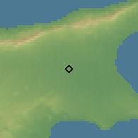 Shaded relief of the 55 km around Pirhan, drawn from the GMTED2010 grid