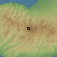 Shaded relief of the 55 km around Prodromos, drawn from the GMTED2010 grid