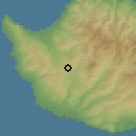 Shaded relief of the 55 km around Psathi, drawn from the GMTED2010 grid