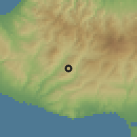 Shaded relief of the 55 km around Salamiou, drawn from the GMTED2010 grid