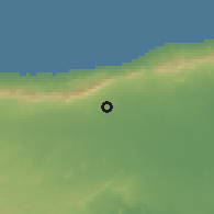 Shaded relief of the 55 km around Serdarlı, drawn from the GMTED2010 grid