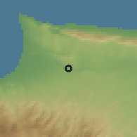 Shaded relief of the 55 km around Serhatköy, drawn from the GMTED2010 grid