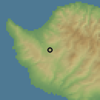 Shaded relief of the 55 km around Simou, drawn from the GMTED2010 grid