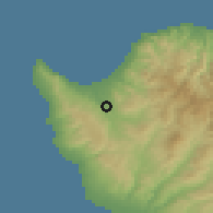 Shaded relief of the 55 km around Skoulli, drawn from the GMTED2010 grid