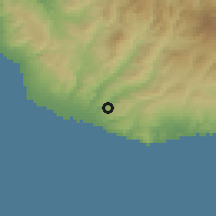 Shaded relief of the 55 km around Souskiou, drawn from the GMTED2010 grid