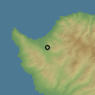 Shaded relief of the 55 km around Steni, drawn from the GMTED2010 grid