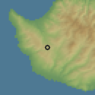Shaded relief of the 55 km around Stroumpi, drawn from the GMTED2010 grid