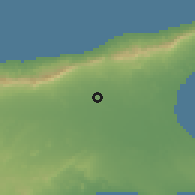 Shaded relief of the 55 km around Sütlüce, drawn from the GMTED2010 grid