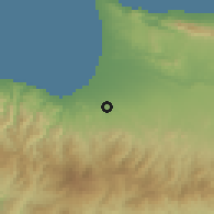 Shaded relief of the 55 km around Taşpınar, drawn from the GMTED2010 grid