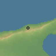 Shaded relief of the 55 km around Tatlisu, drawn from the GMTED2010 grid
