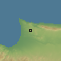 Shaded relief of the 55 km around Tepebaşi, drawn from the GMTED2010 grid