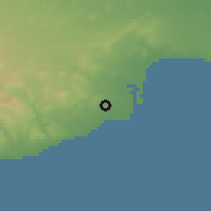 Shaded relief of the 55 km around Tersefanou, drawn from the GMTED2010 grid