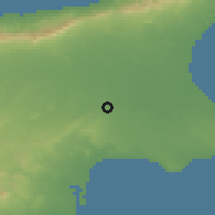 Shaded relief of the 55 km around Akdoğan, drawn from the GMTED2010 grid