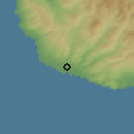 Shaded relief of the 55 km around Timi, drawn from the GMTED2010 grid