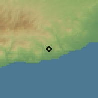Shaded relief of the 55 km around Tochni, drawn from the GMTED2010 grid