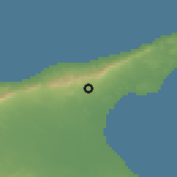 Shaded relief of the 55 km around Topçuköy, drawn from the GMTED2010 grid