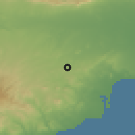 Shaded relief of the 55 km around Akıncılar, drawn from the GMTED2010 grid